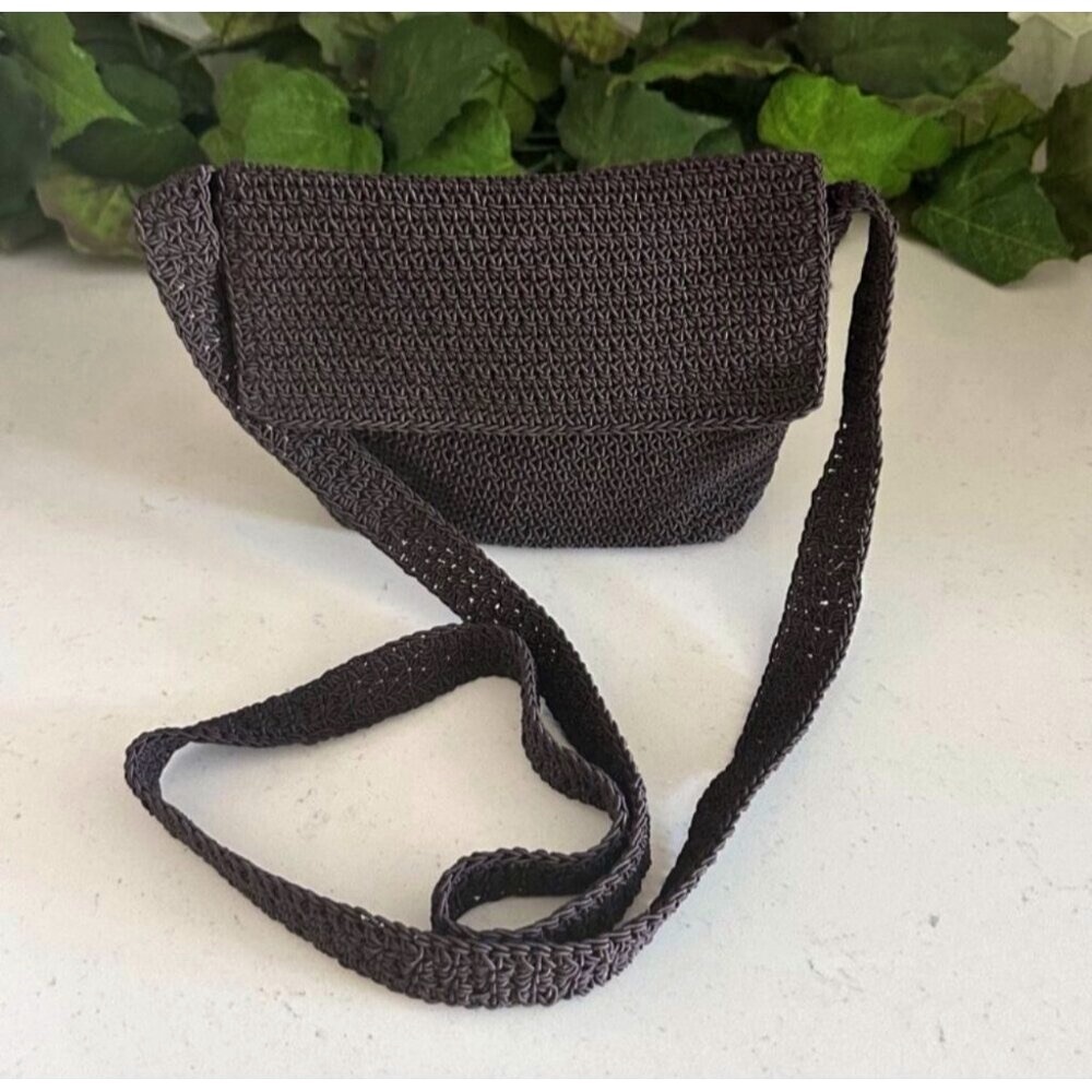 Crochet Brown Crossbody Bag